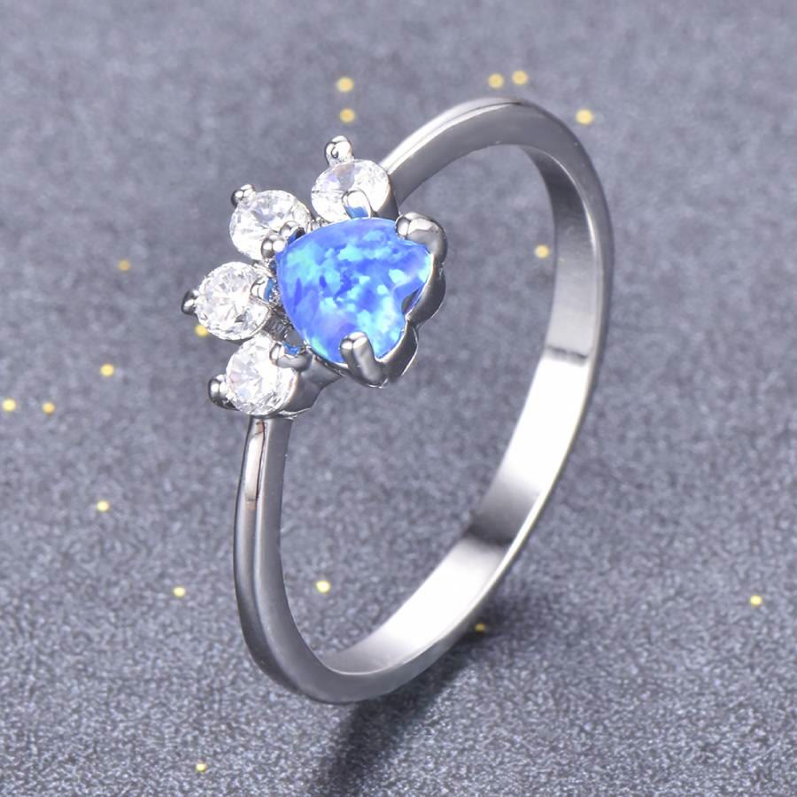 FREE Today: Heart Shaped Opal Zircon Cute Dog Paw Ring - image 13