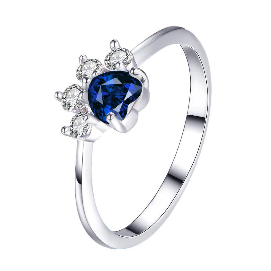 FREE Today: Heart Shaped Opal Zircon Cute Dog Paw Ring - Sapphire Blue Zircon - US 13 - image 22