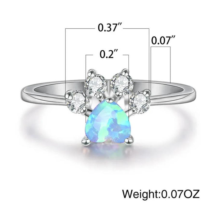 FREE Today: Heart Shaped Opal Zircon Cute Dog Paw Ring - image 6