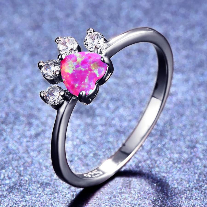 FREE Today: Heart Shaped Opal Zircon Cute Dog Paw Ring - image 15