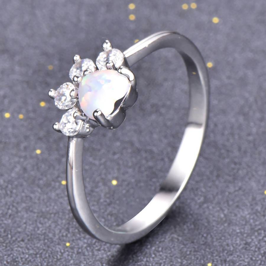 FREE Today: Heart Shaped Opal Zircon Cute Dog Paw Ring - image 11