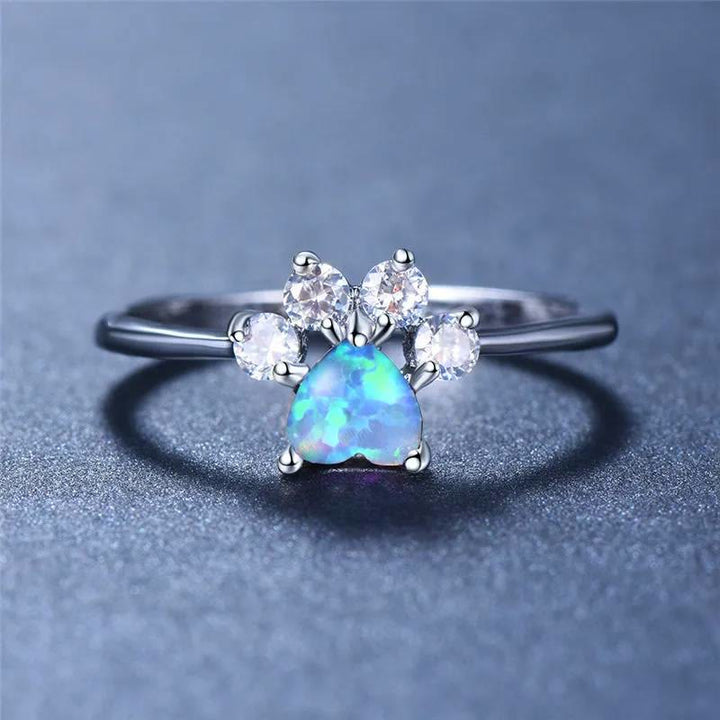 FREE Today: Heart Shaped Opal Zircon Cute Dog Paw Ring - image 4