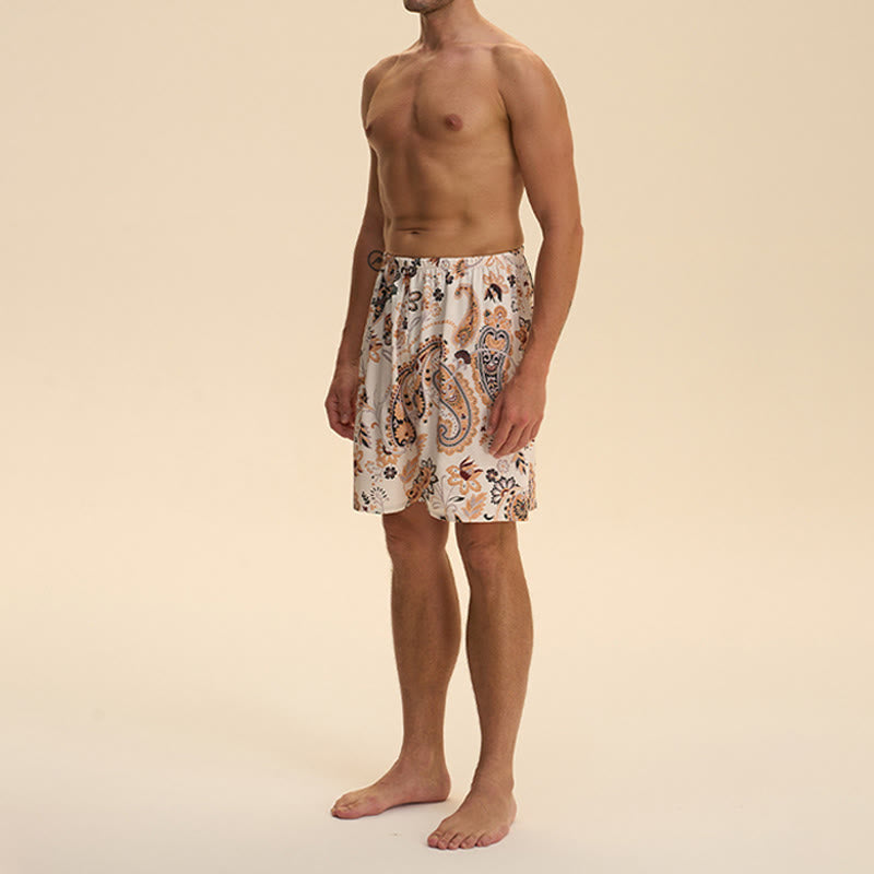 Olivenorma Men's Summer Satin Chiffon Loose Fit Comfortable Stylish Printed Lounge Short Pants - image 1