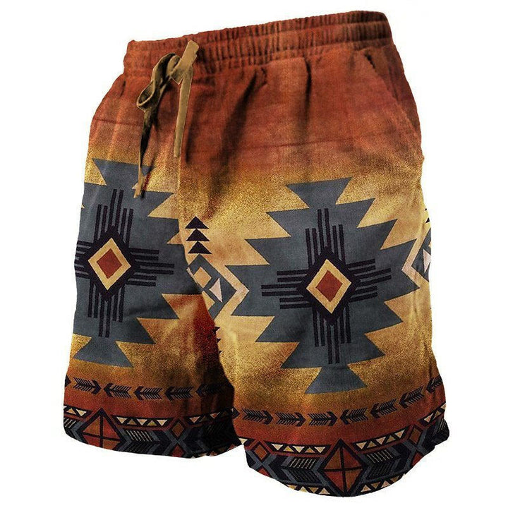 Olivenorma Men's Summer Beach Loose Fit Straight Casual Breathable Short Pants - Red - 5XL - image 10