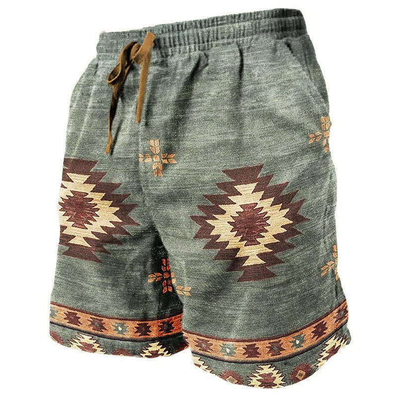Olivenorma Men's Summer Beach Loose Fit Straight Casual Breathable Short Pants - Green - 5XL - image 1