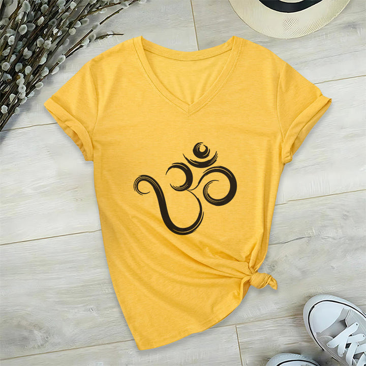 Olivenorma Breathe Yoga Meditation Inspirational V-Neck T-Shirt - Yellow - 2XL - image 14