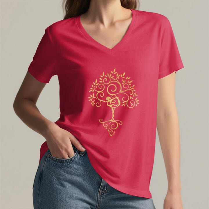 Olivenorma Yoga Lover Namaste Meditation V-Neck T-Shirt - image 15
