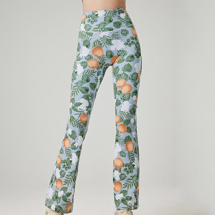 Olivenorma Women’s Printed Flare Yoga Fitness Pants - Green - XL - image 7