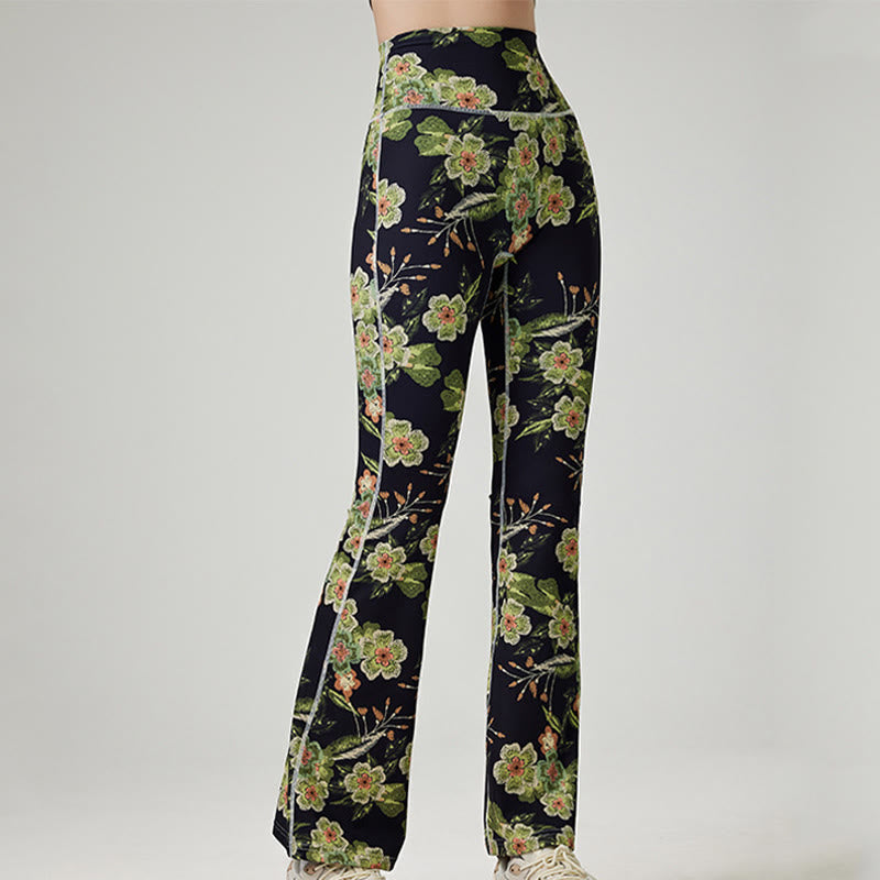 Olivenorma Women’s Printed Flare Yoga Fitness Pants - Black - XL - image 2