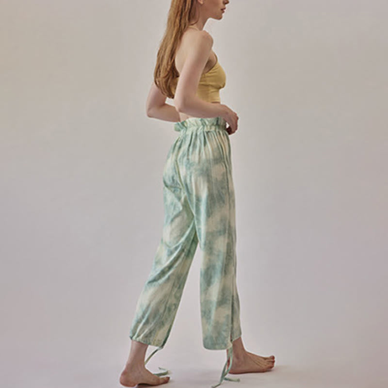 Olivenorma Women's Ink-Print Straight Tie Yoga Pants - image 12