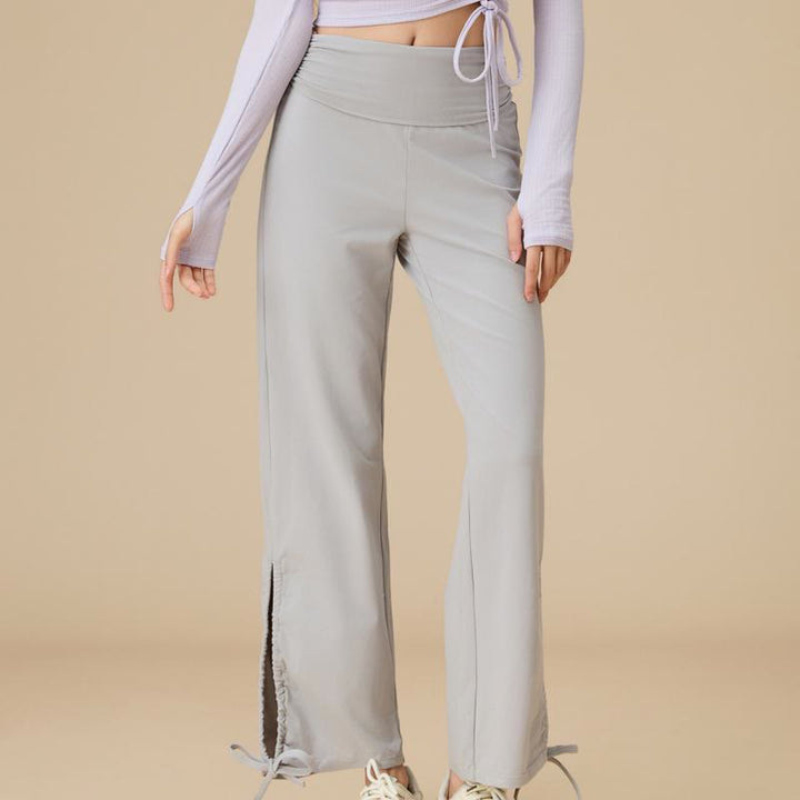 Olivenorma Women's Airy High-Waist Drawstring Wide Leg Pants - Gray - XL - image 3