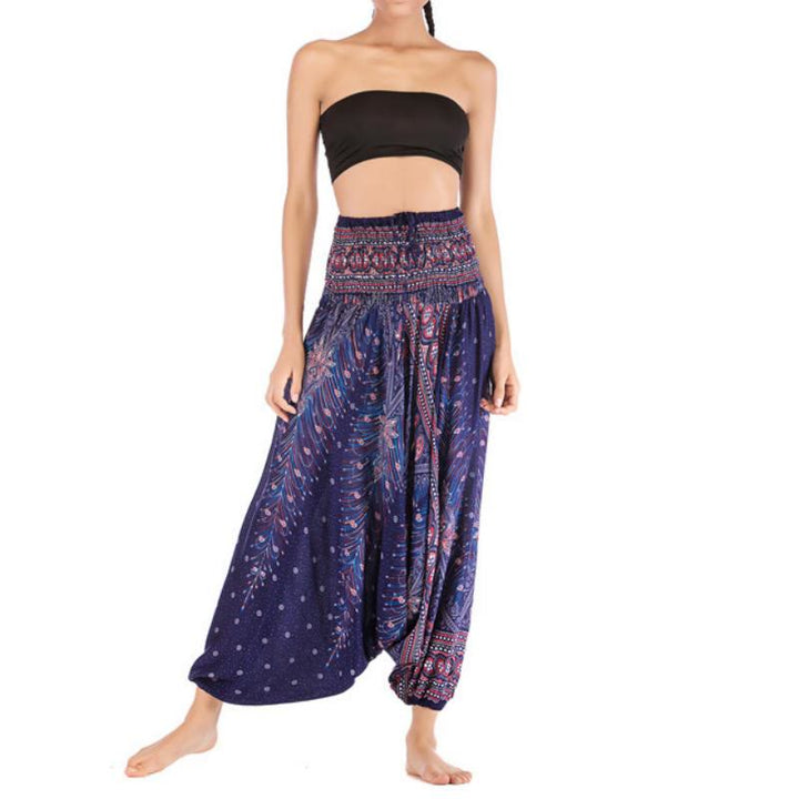 Olivenorma Women's Bohemian Drop-Crotch Yoga Pants - Peacock Blue-Purple - image 33
