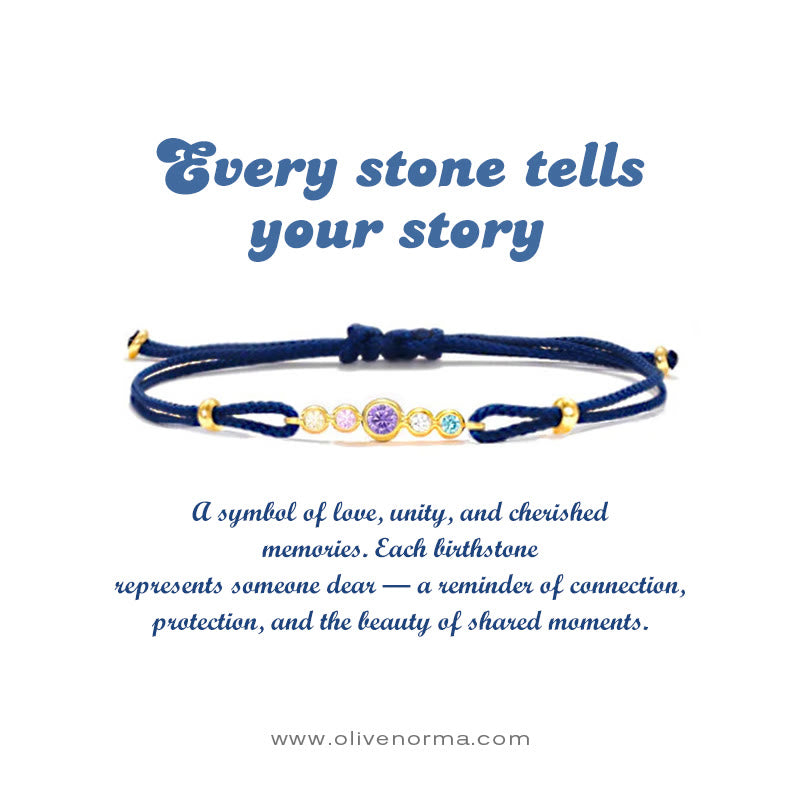 Olivenorma 2-7 Birthstones Bezel Set Customized Gift Card Bracelet - image 0