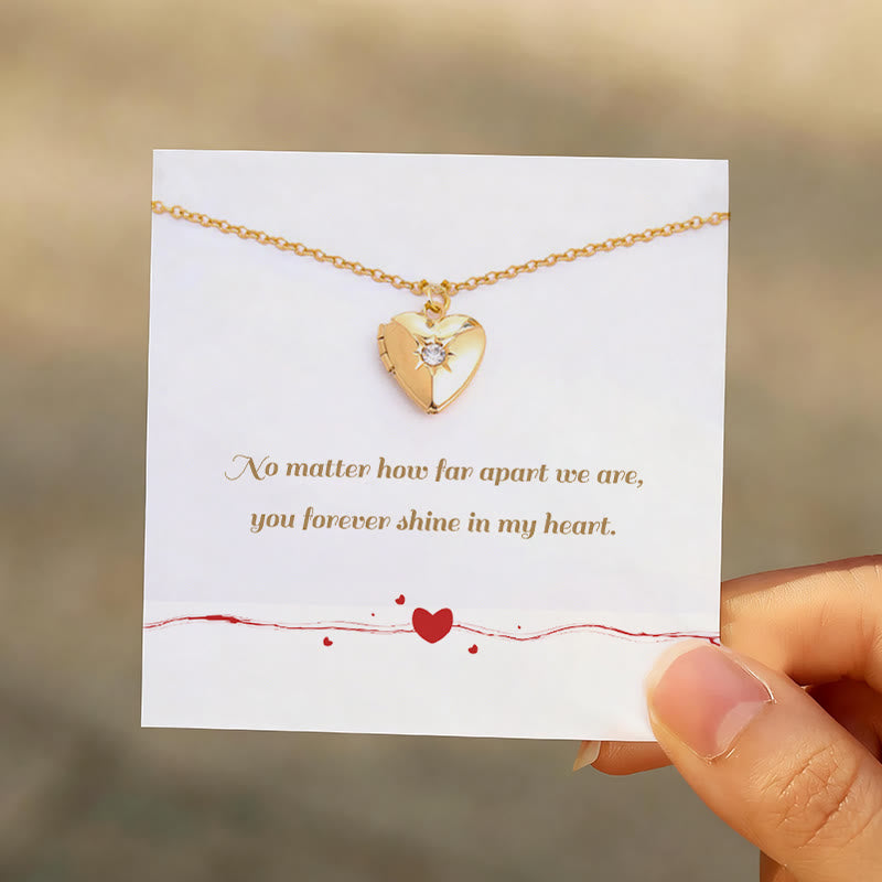 Olivenorma "Shine in My Heart"-Birthstone Heart Album Gift Card  Necklace - image 1