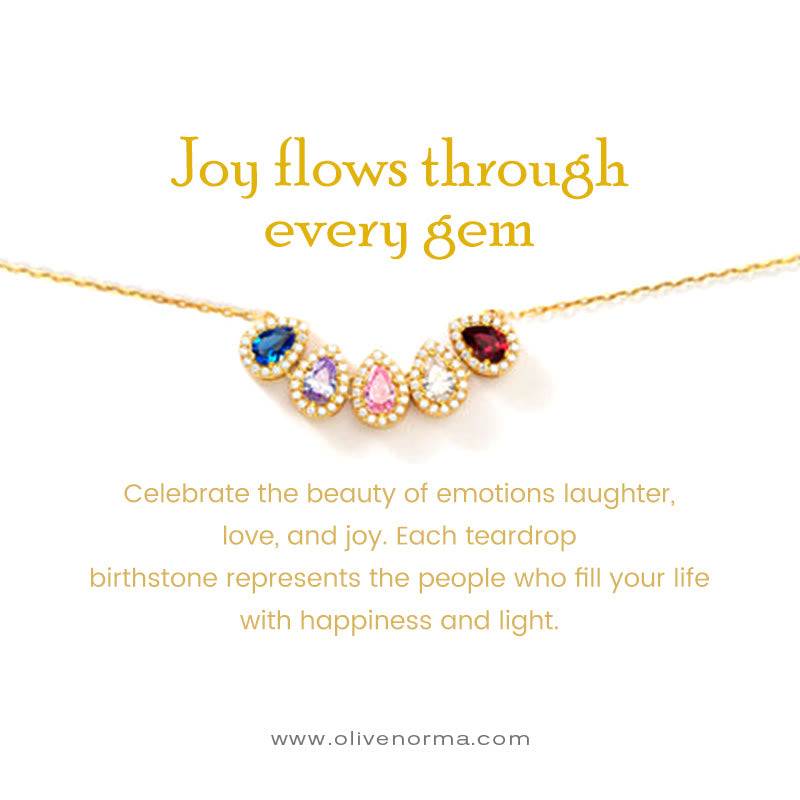 Olivenorma Tears Of Joy 1-8 Teardrop Birthstone Gift Card Necklace - image 0