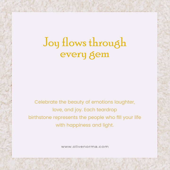 Olivenorma Tears Of Joy 1-8 Teardrop Birthstone Gift Card Necklace - image 2