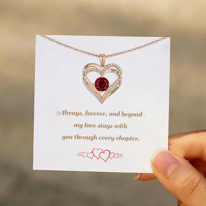 Olivenorma "I Love You Always and Forever" – Forever Love Birthstone Heart Necklace - image 1