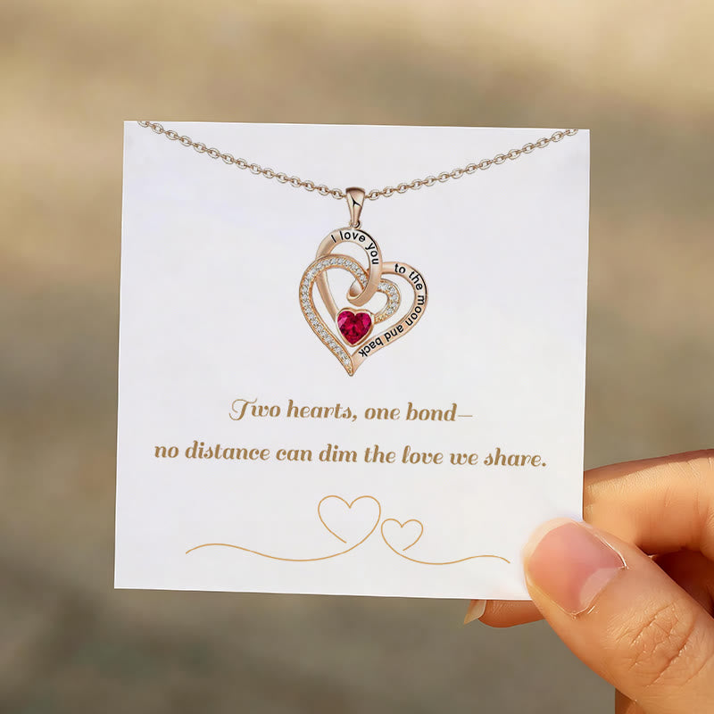 Olivenorma Hearts and Hearts Birthstone Gift Card Necklace - image 1