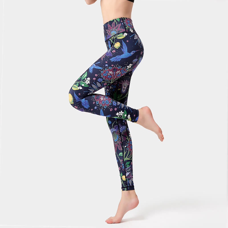Olivenorma High-Waisted Garden-Inspired Print Yoga Pants - image 3