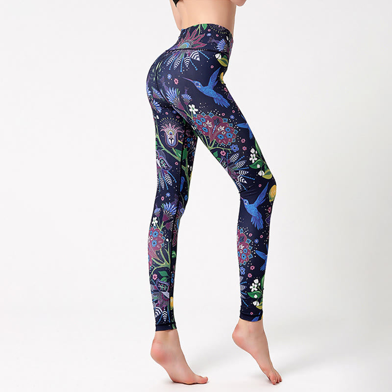 Olivenorma High-Waisted Garden-Inspired Print Yoga Pants - image 1