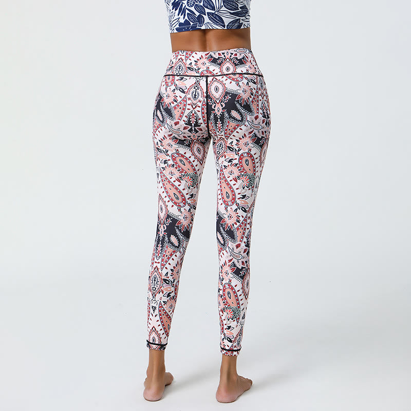 Olivenorma High-Waisted Elegant Paisley Print Yoga Pants - image 3