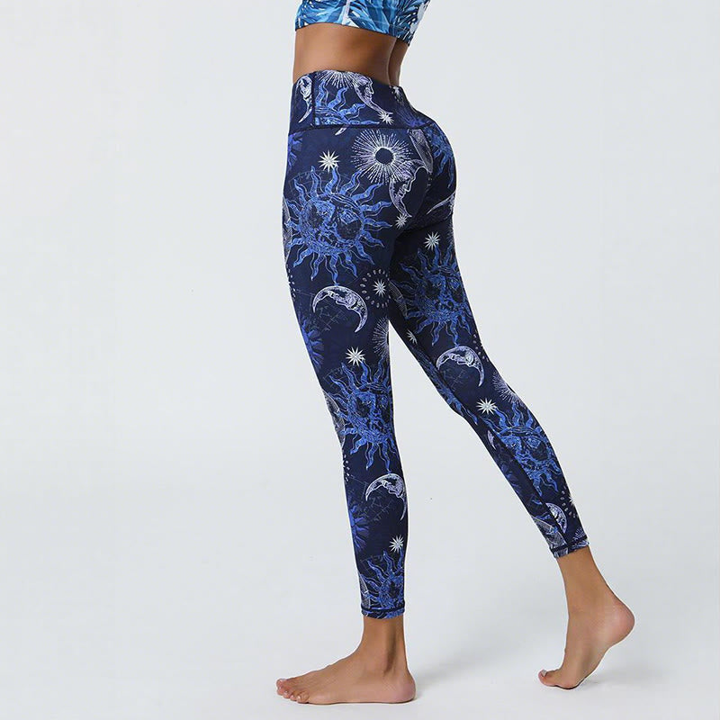 Olivenorma High-Waisted Sun & Moon Print Yoga Pants - image 1