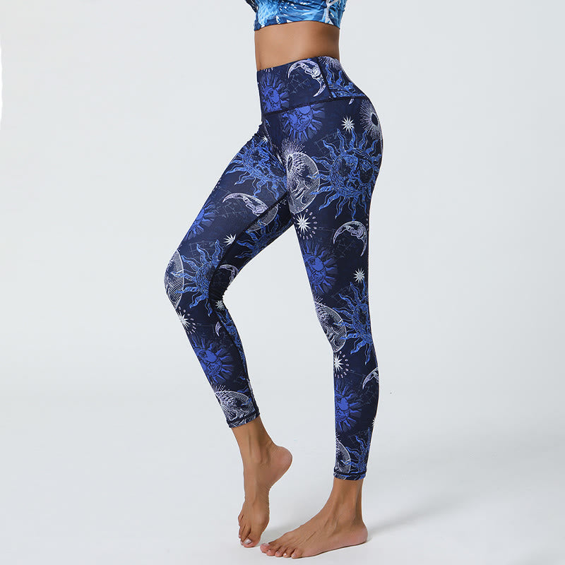 Olivenorma High-Waisted Sun & Moon Print Yoga Pants - image 0