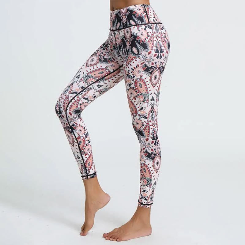 Olivenorma High-Waisted Elegant Paisley Print Yoga Pants - XL - image 0