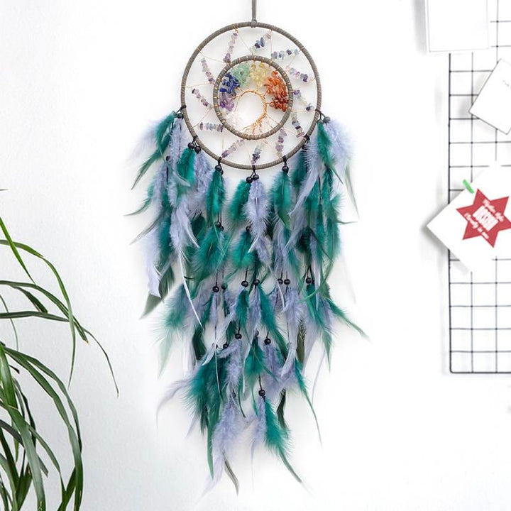 Olivenorma Chakra Tree of Life Braided Beads Dream Catcher - Fluorite - image 2