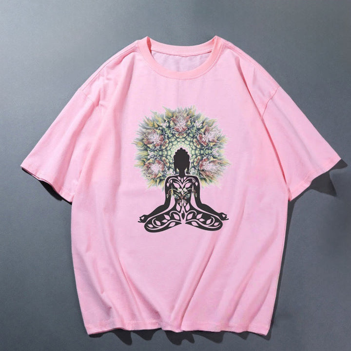 Olivenorma Pink Yoga Breathable Comfortable T-Shirt - Meditation 5 - 2XL - image 8