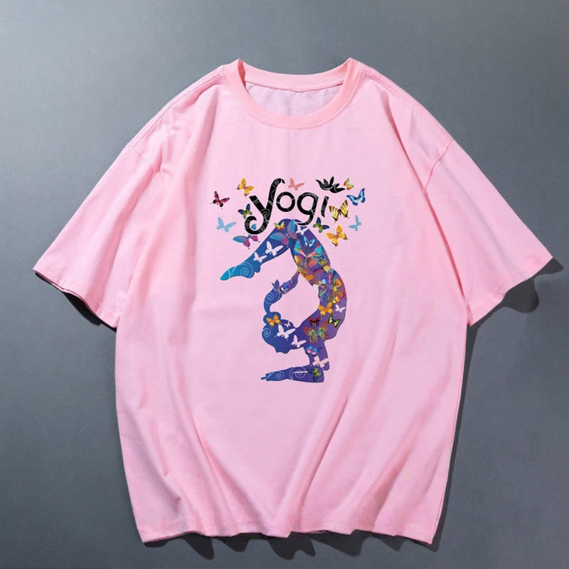 Olivenorma Pink Yoga Breathable Comfortable T-Shirt - Yoga Handstand - 2XL - image 0