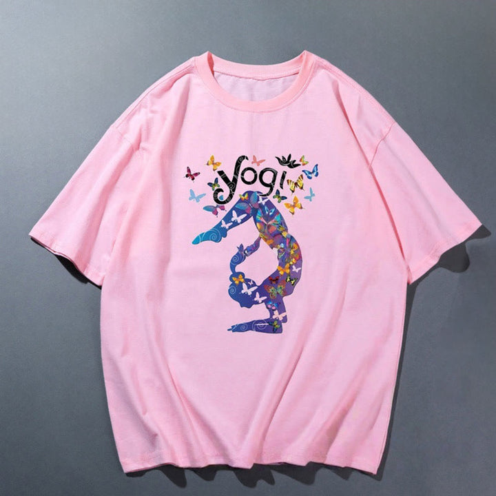 Olivenorma Pink Yoga Breathable Comfortable T-Shirt - Yoga Handstand - 2XL - image 0