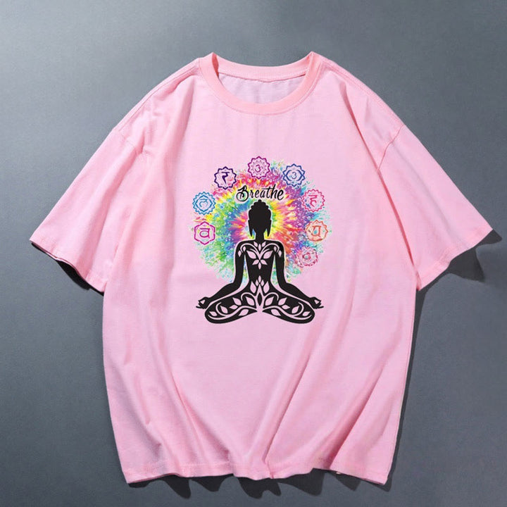 Olivenorma Pink Yoga Breathable Comfortable T-Shirt - Meditation 3 - 2XL - image 6