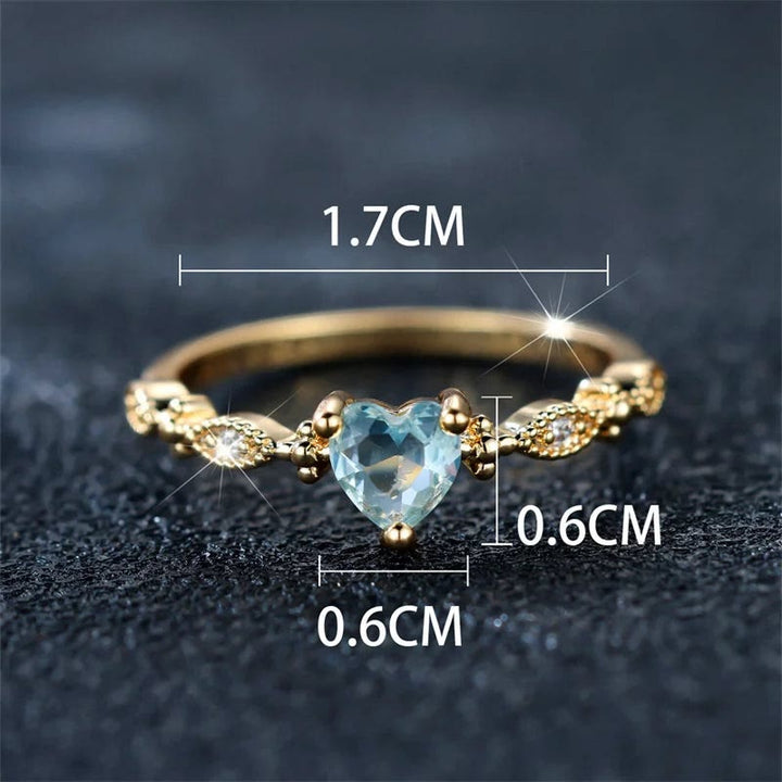 FREE Today: Desire Heart Cut Blue Zircon Engagement Bride Wedding Ring - image 4