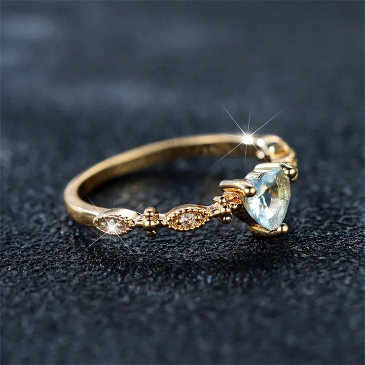 FREE Today: Desire Heart Cut Blue Zircon Engagement Bride Wedding Ring - image 1