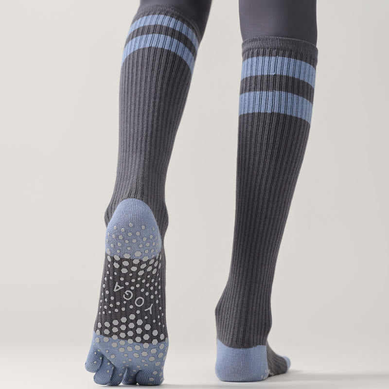 Olivenorma Five-Toe Breathable Toe Separation Non-Slip Grip Pilates Barre Fitness Socks for Women with Cotton Comfort Design Yoga Socks - image 16