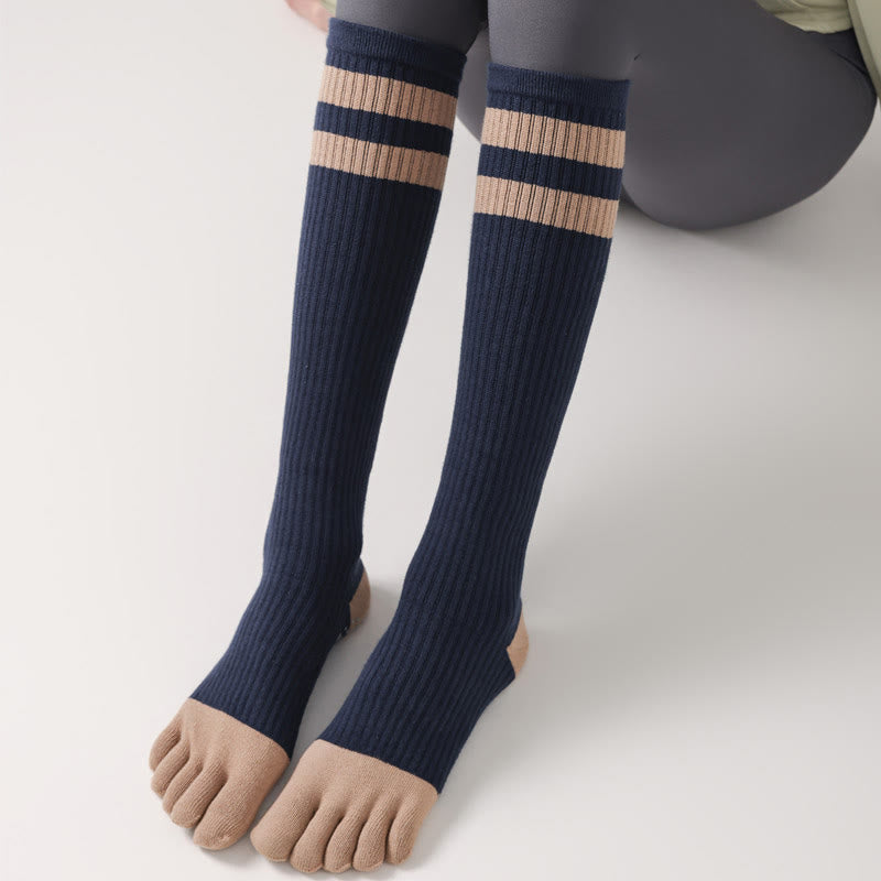 Olivenorma Five-Toe Breathable Toe Separation Non-Slip Grip Pilates Barre Fitness Socks for Women with Cotton Comfort Design Yoga Socks - image 22