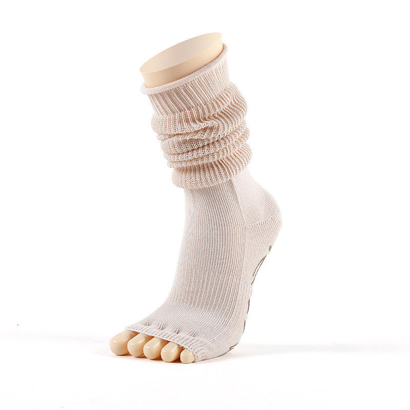 Olivenorma Open-Toe Five-Toe Breathable Toe Separation Non-Slip Grip Pilates Fitness Socks with Cotton Comfort & Stable Traction Yoga Socks - image 6