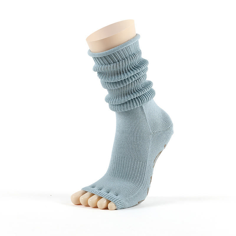 Olivenorma Open-Toe Five-Toe Breathable Toe Separation Non-Slip Grip Pilates Fitness Socks with Cotton Comfort & Stable Traction Yoga Socks - image 1