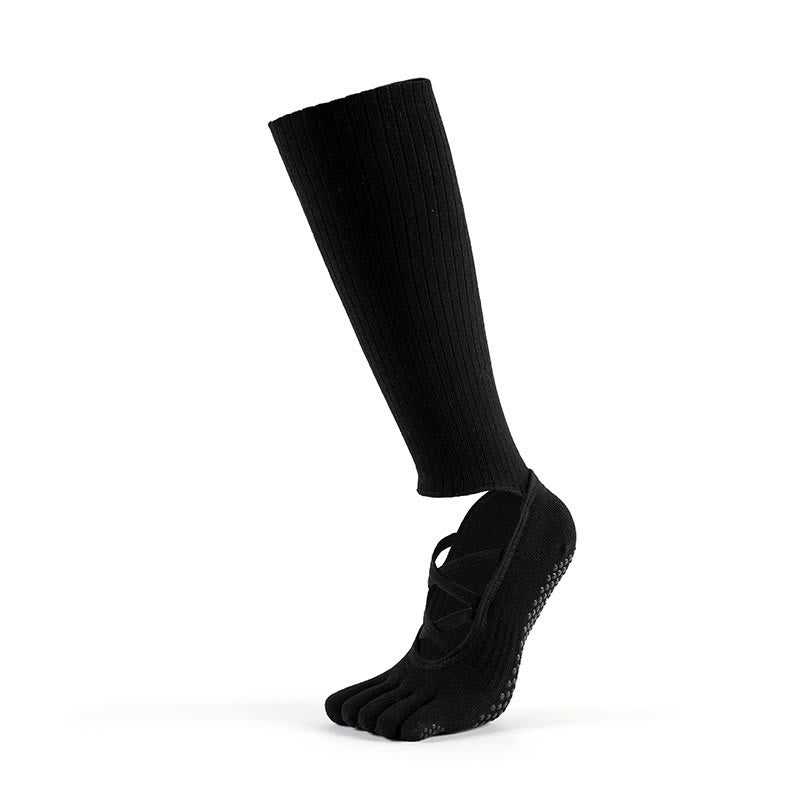 Olivenorma Elastic Strap Yoga Barre Socks Anti-Slip Grip Pilates Training for Women with Secure Cross Strap & Breathable Comfort Socks - image 13