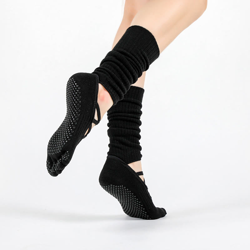 Olivenorma Elastic Strap Yoga Barre Socks Anti-Slip Grip Pilates Training for Women with Secure Cross Strap & Breathable Comfort Socks - image 11
