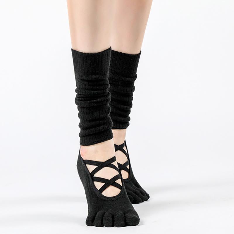 Olivenorma Elastic Strap Yoga Barre Socks Anti-Slip Grip Pilates Training for Women with Secure Cross Strap & Breathable Comfort Socks - image 10