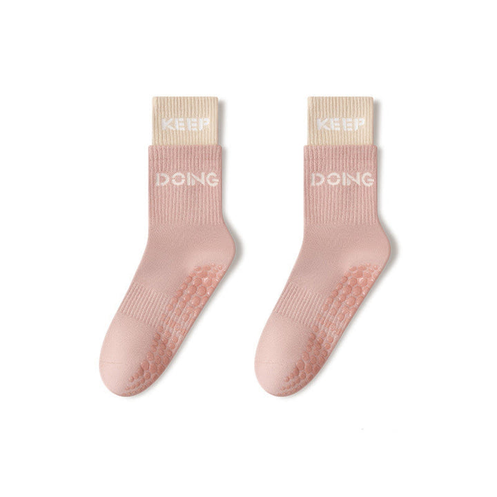 Olivenorma Cushion Grip Crew Non-Slip Pilates Barre Comfort Training Socks with Soft Padding & Breathable Cotton Support Yoga Socks - Pink - 10 Pairs - image 6