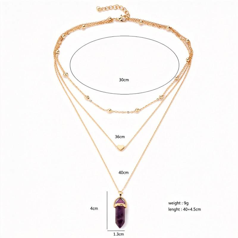 Natural Crystal Hexagonal Gemstone Necklace - image 14