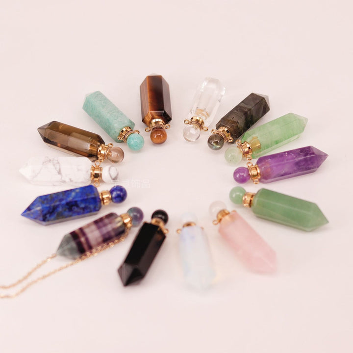 Olivenorma Hexagonal Column Essential Oil Diffuser Crystal Vial Bottle Necklace - image 31