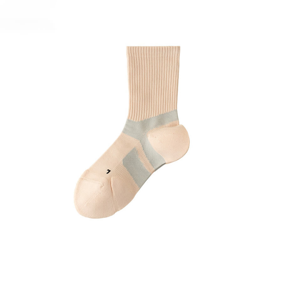 Olivenorma Mid-Calf Full-Coverage Breathable Comfort Anti-Friction Workout Grip Pilates Barre Women's Yoga Socks - Pink-Gray - 10 Pairs - image 6