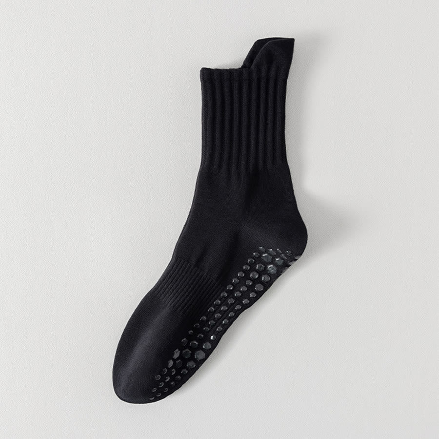 Olivenorma Solid Color Full-Toe Cushion Anti-Slip Breathable Athletic Comfort Men's Yoga Socks - image 2