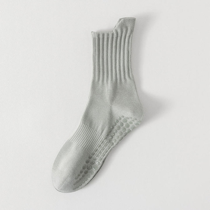 Olivenorma Solid Color Full-Toe Cushion Anti-Slip Breathable Athletic Comfort Men's Yoga Socks - Light Gray - 10Pairs - image 8