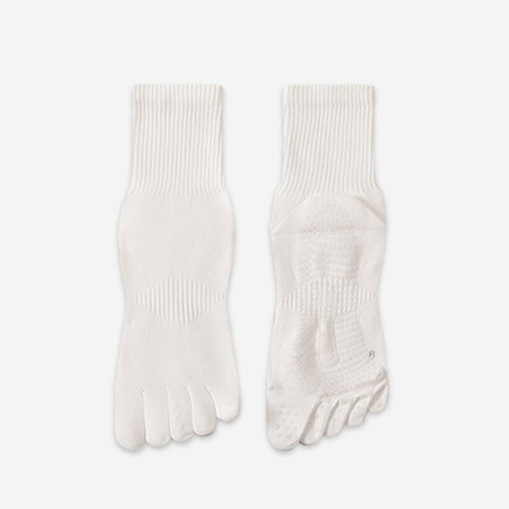 Olivenorma 100% Cotton Five-Toe Anti-Odor Breathable Non-Slip Training Men's Yoga Socks - White - 10Pairs - image 7