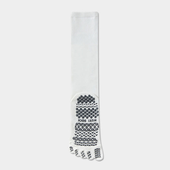Olivenorma Long Five-Toe Breathable Sports Grip Socks Moisture-Wicking Anti-Slip Men's Yoga Socks - White - Calf Socks：50cm - 10Pairs - image 4